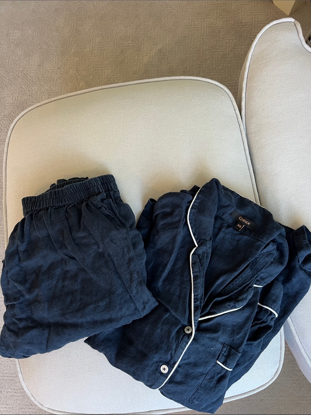 Linen Long Sleeve PJ Set - Picture 2 of 7